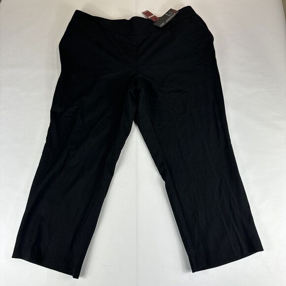 Avenue Pull On‎ Straight Leg Dress Pants Womens 18P Black Tummy Control Stretch - Picture 2 of 11